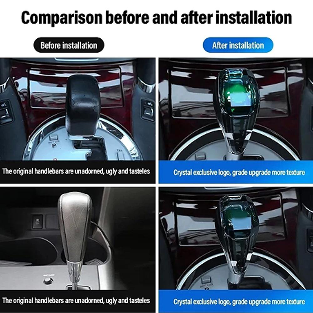 Krystalové rukojeti aktivované dotykem se 7 barvami světla Řadicí páka Crystal Crystal Automatická řadicí páka Kompatibilní s většinou automobilů