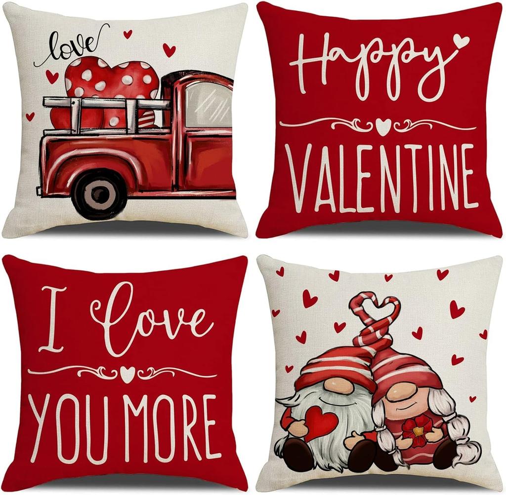 New Christmas Decoration Christmas Pillowcase 18 X 18 Inch Set of 4 Christmas Collection Cushion Pillowcases Custom Zipper Squar