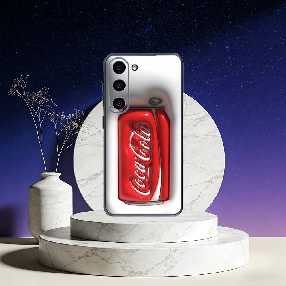 CocaS-Fashion Cola Phone Case For Samsung Galaxy A73,A72,A71,A70,A53,A52,A51,Others Soft Black Cover