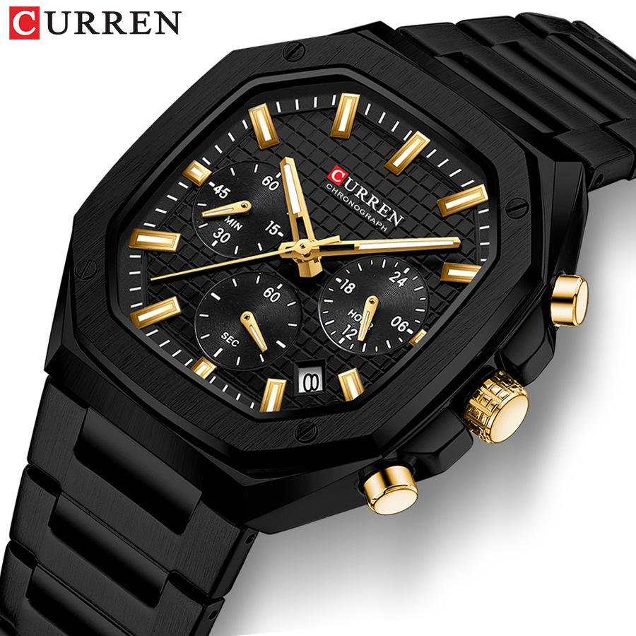 CURREN Men's Six-Hand Steel Band Business Watch with Calendar - Model 8459