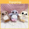 Owl Plush Keychain With Gold Keyring For Bag Decoration And Gift