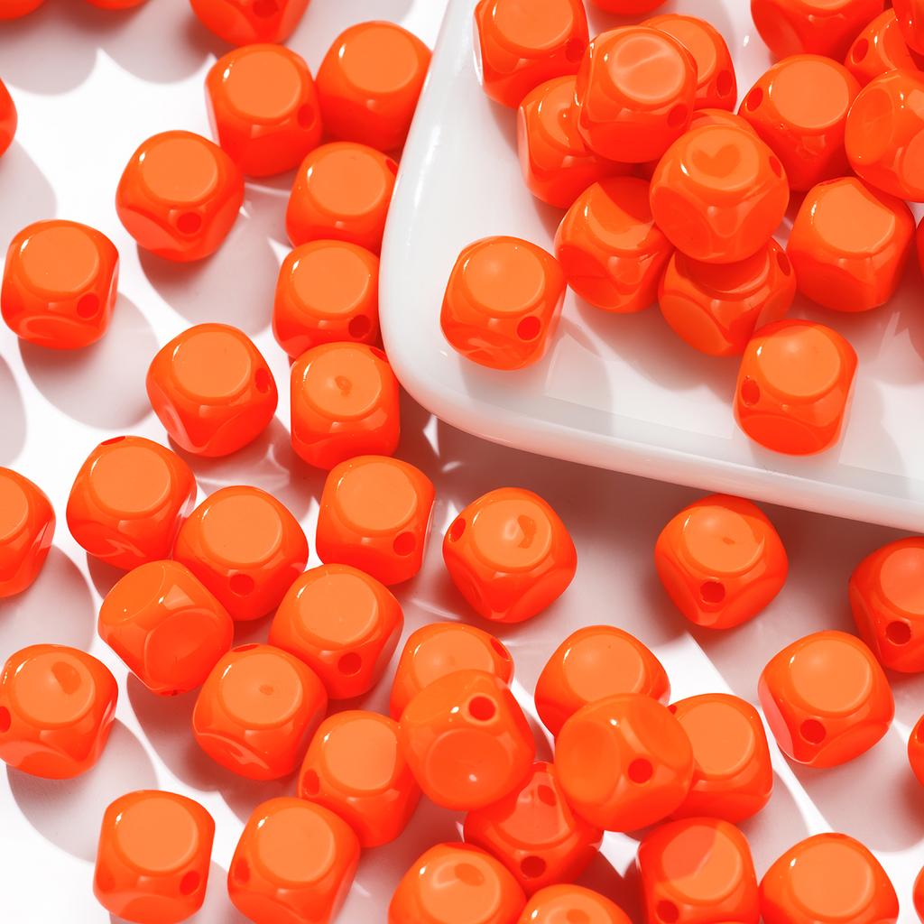 10pcs/lot 10mm Acrylic Square Solid Color Beads DIY Cube Shaped Spacer Loose Beads For DIY Earring Bracelet Jewelry Accessories