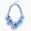 Collana Boema con Fiore in Acrilico - Catena Colorata per Maglione a Forma di Rosa