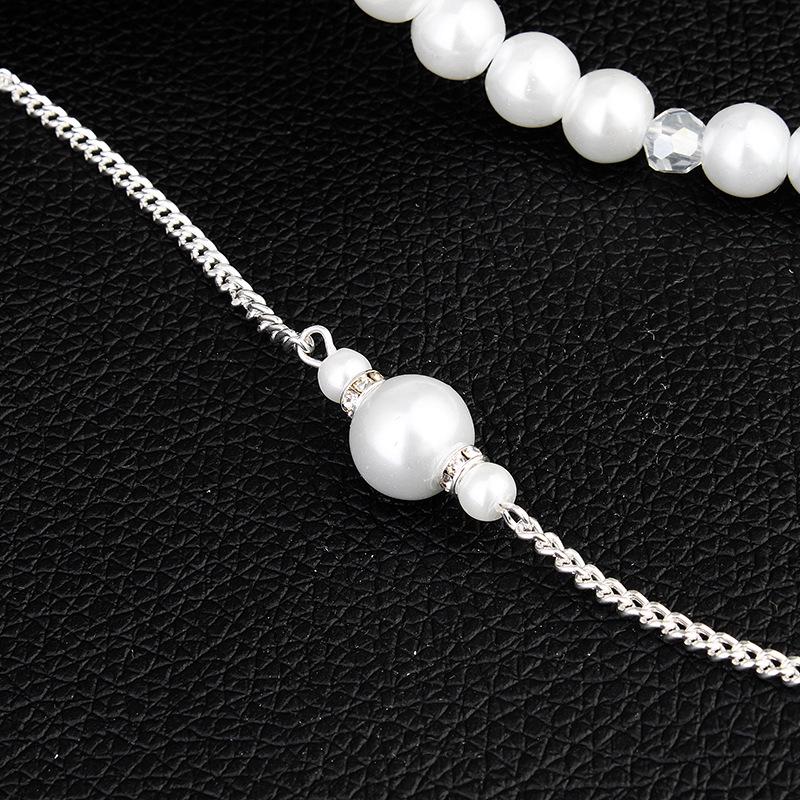 Beach Vacation Style Sexy Necklace with Diamond Body Chain Pearl Pendant Tassel Back Chain Dress Accessories