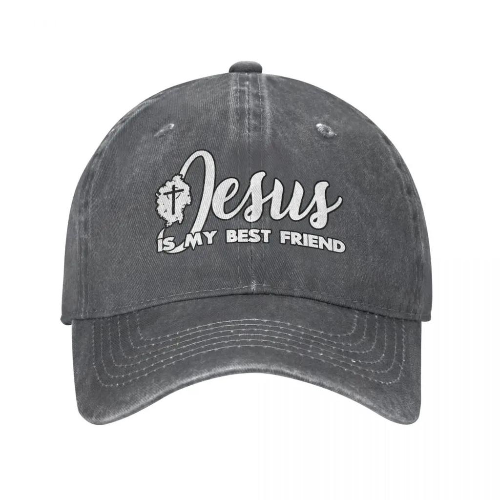 Classic Denim Jesus Is My Best Friend Christian Baseball Cap Adult Unisex Summer Autumn Snapback Hat Cap Hats