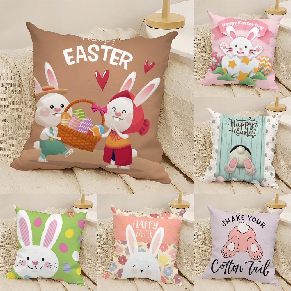 Easter Pillow Case Linen Cushion Covers For Decorative Sofa Home Pillows Case Car Chair Pillows Cases