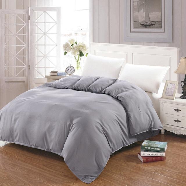 

Duvet Cover White Black Gray Comforter/Quilt/Blanket Case Twin Full Queen King Double Single Bedding 220X240 200X200 150 Hot 180x200