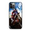 Custodia in vetro temperato per moto da cross e sport per iPhone 12, 11 Pro Max, 13, 12 Mini, Fundas X Xr Xs Max, 8, 7, 6s Plus, Shell Fundas