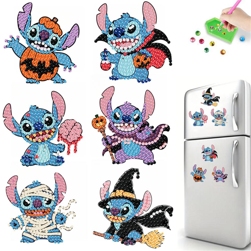 6pcs/Set Halloween Series Diamond Painting Magnets for Refrigerator Diamond Art Fridge Magnets for Adults Diamond Art Refrigerator Magnets Kits