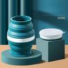 Tragbare faltbare Silikontasse mit Lanyard Hitzebeständig Teleskop-Mini-Tasse Deckelaufbewahrung Reise Geschäftsreise Outdoor Gurgeln