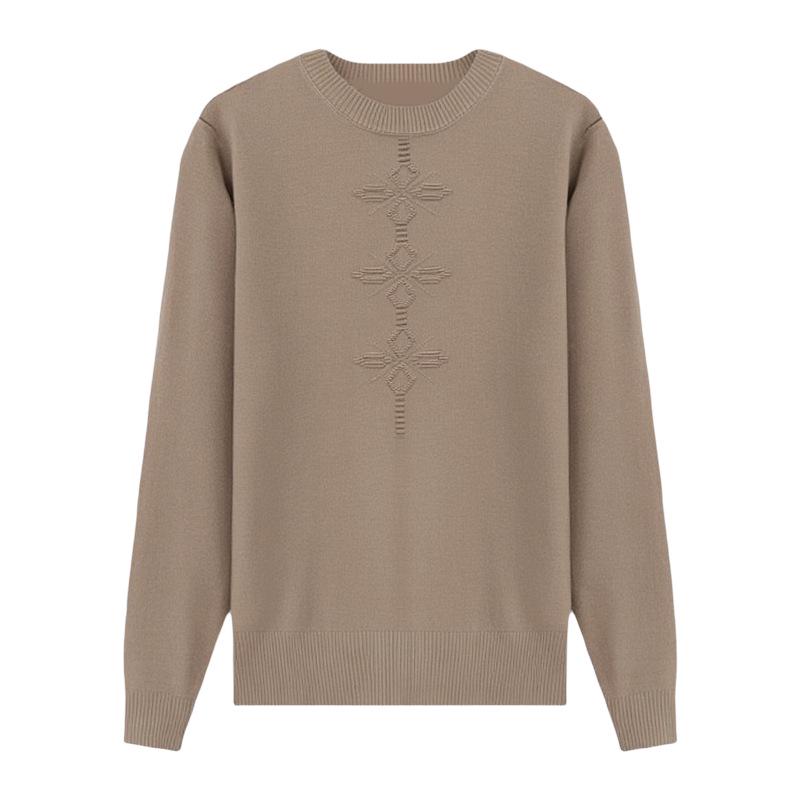 

Fashionable Loose Knit Sweater for Middle-Aged and Elderly Women - Comfortable, Soft, Trendy Round Neck Pullover for Autumn and Spring. One Size (Suitable for 90-140 Jin)