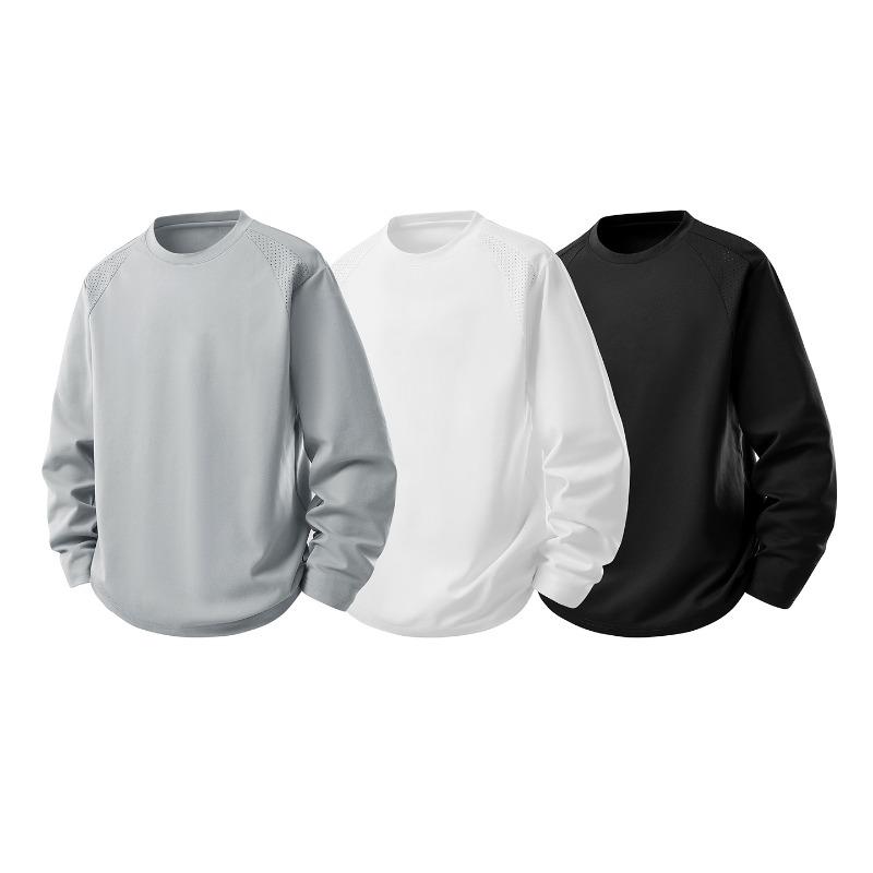 Breathable Raglan-Sleeve Top with Stylish Details Comfortable Everyday Commute T-Shirt with A Round Neckline