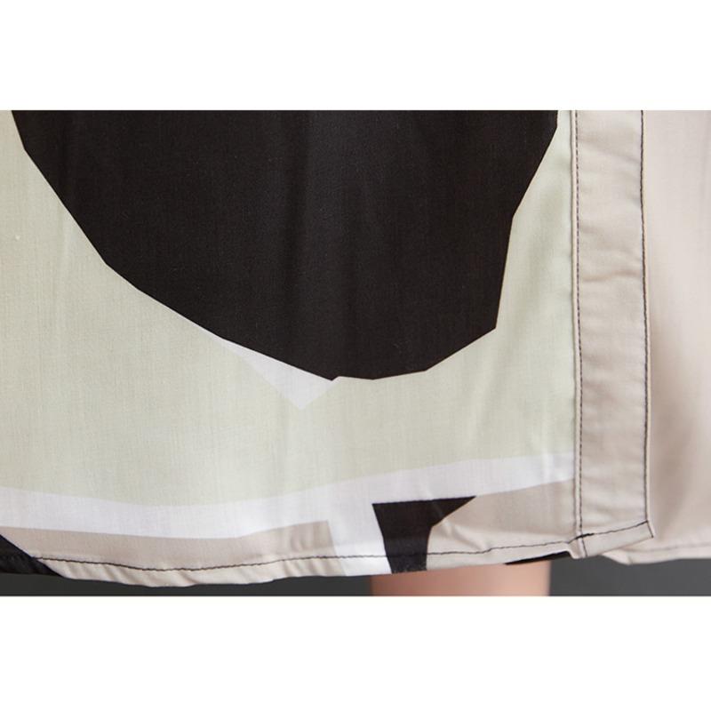 DIMANAF Plus Size Loose Dress Printing Women 2025 New Summer Casual Buttons Basic Style Shirt Dress Maxi