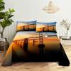 Bedding Sets Green Forest Print Bed Sheet Fashion Design Double Flat Sheet Boys Girls Bed Sheet Set Bed Sheets and Pillowcases