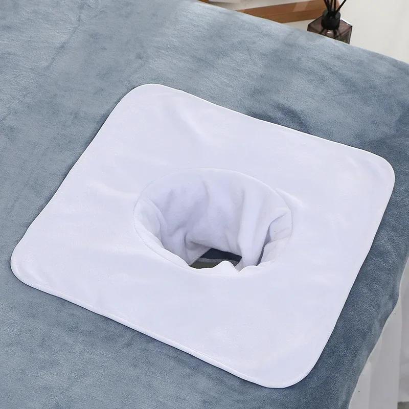 1 Stück verdickte Schönheits-SPA-Massageliege Planking Gesichtstuch mit Loch Bett-Bandana 35x35cm