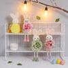 Easter Bunny Decor Cute Rabbit With Flower Hanging Ornaments For Tabletop Mantel Holiday Home Party Table Decorations Gift