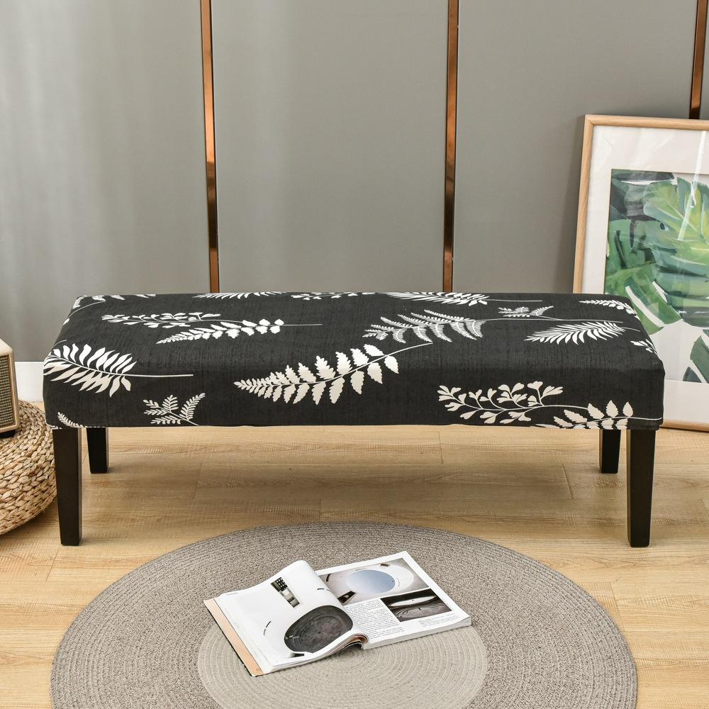 Bench Cover Stretch Spandex Piano Stool Cover Long Ottoman Cover Solid Color Changing Shoes Chair Slipcover Home Decor