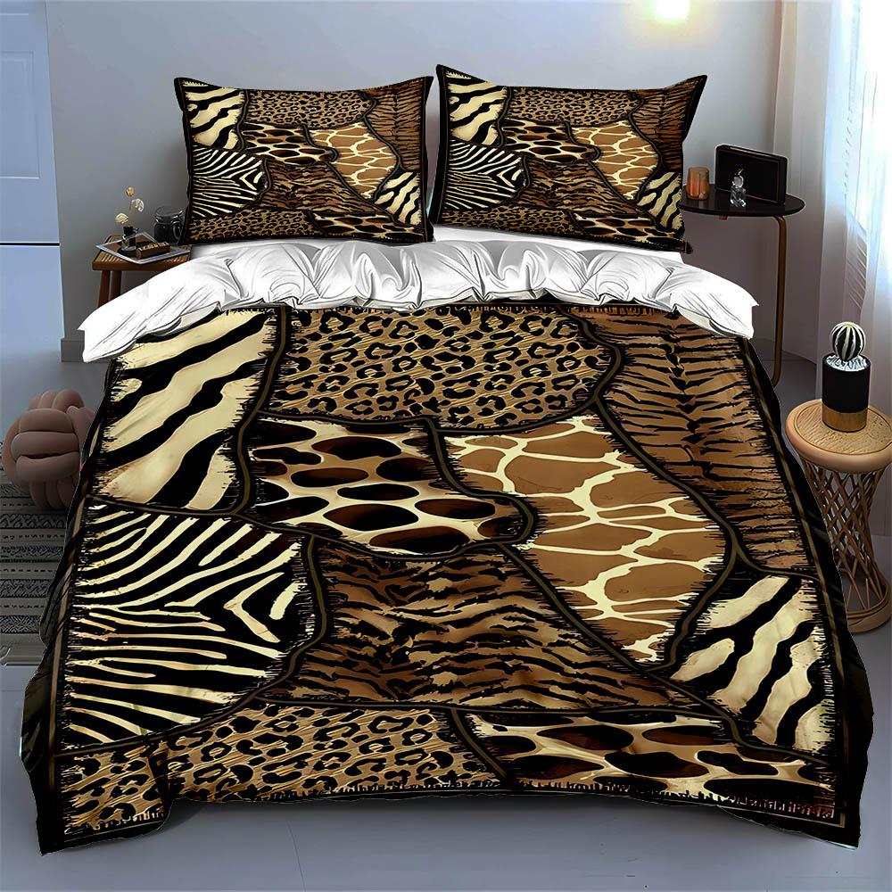 Animal print patchwork. Bedding Duvet cover sets Duvet covers Pillowcases gifts (1 * Duvet Cover 2 * Pillowcases, without duvet insert)