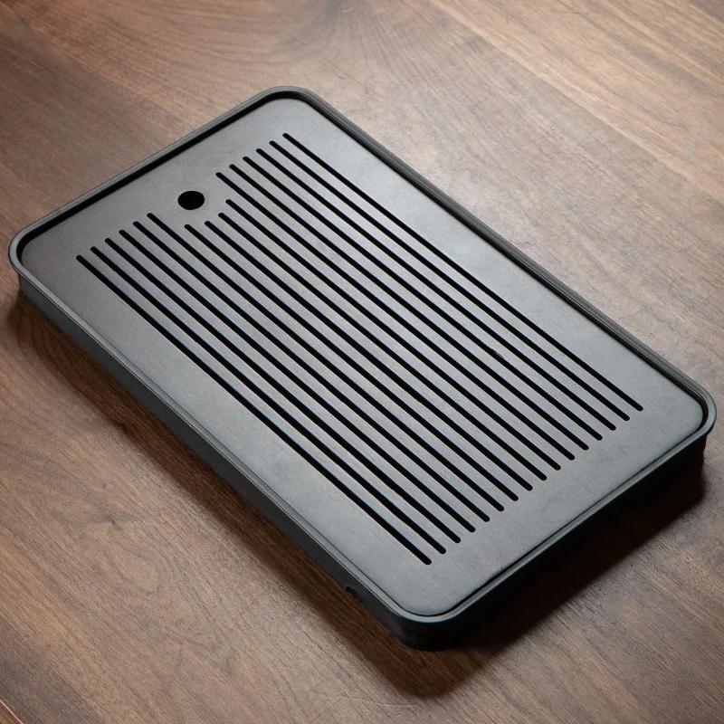 1Pcs Portable Bamboo Tea Tray Small Household Tea Tray Simple Kung Fu Tea Set Drainage Storage Drainage Dry and Wet Dual Use