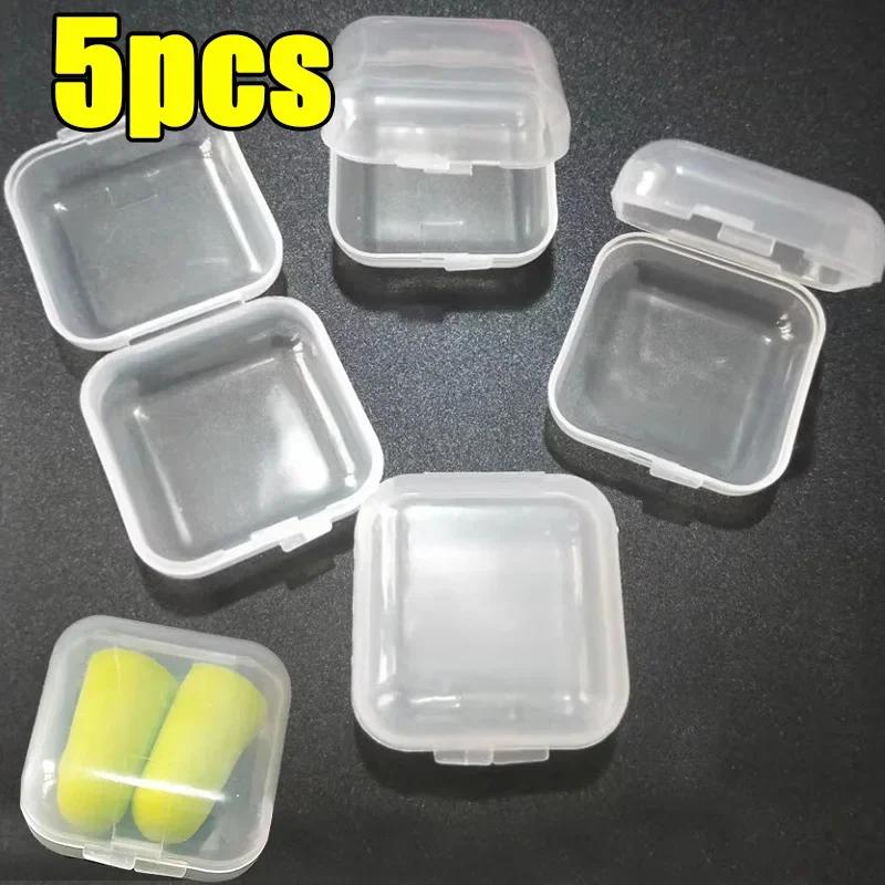 1/100 Stück Kleine quadratische Schmuckaufbewahrungsboxen Hüllen für Pillen Ohrringe Transparenter Kunststoff Staubdicht Ohrstöpsel Aufbewahrungs-Packboxen