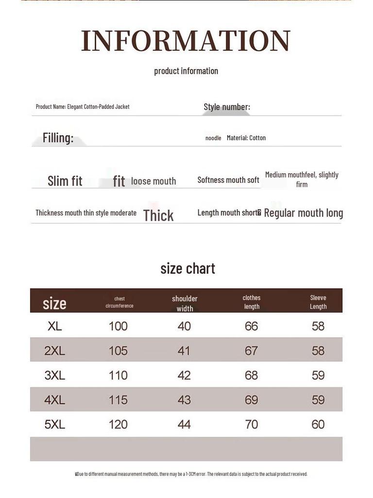 Women's Winter Cotton Padded Jacket for Elderly