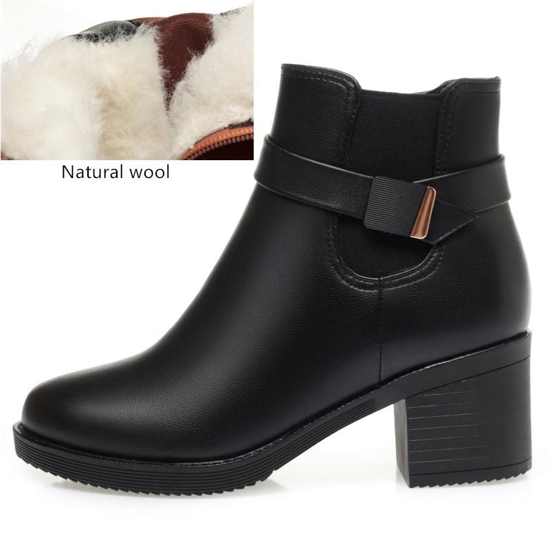 Fashion AIYUQI Women Dress Boots 2025 New Genuine Leather Women Ankle Boots Large Size Natural Wool Women Winter Boots Shoes