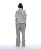 PARTIMENTO WOMEN Double Layered Stripe Polo Tee_Sky
