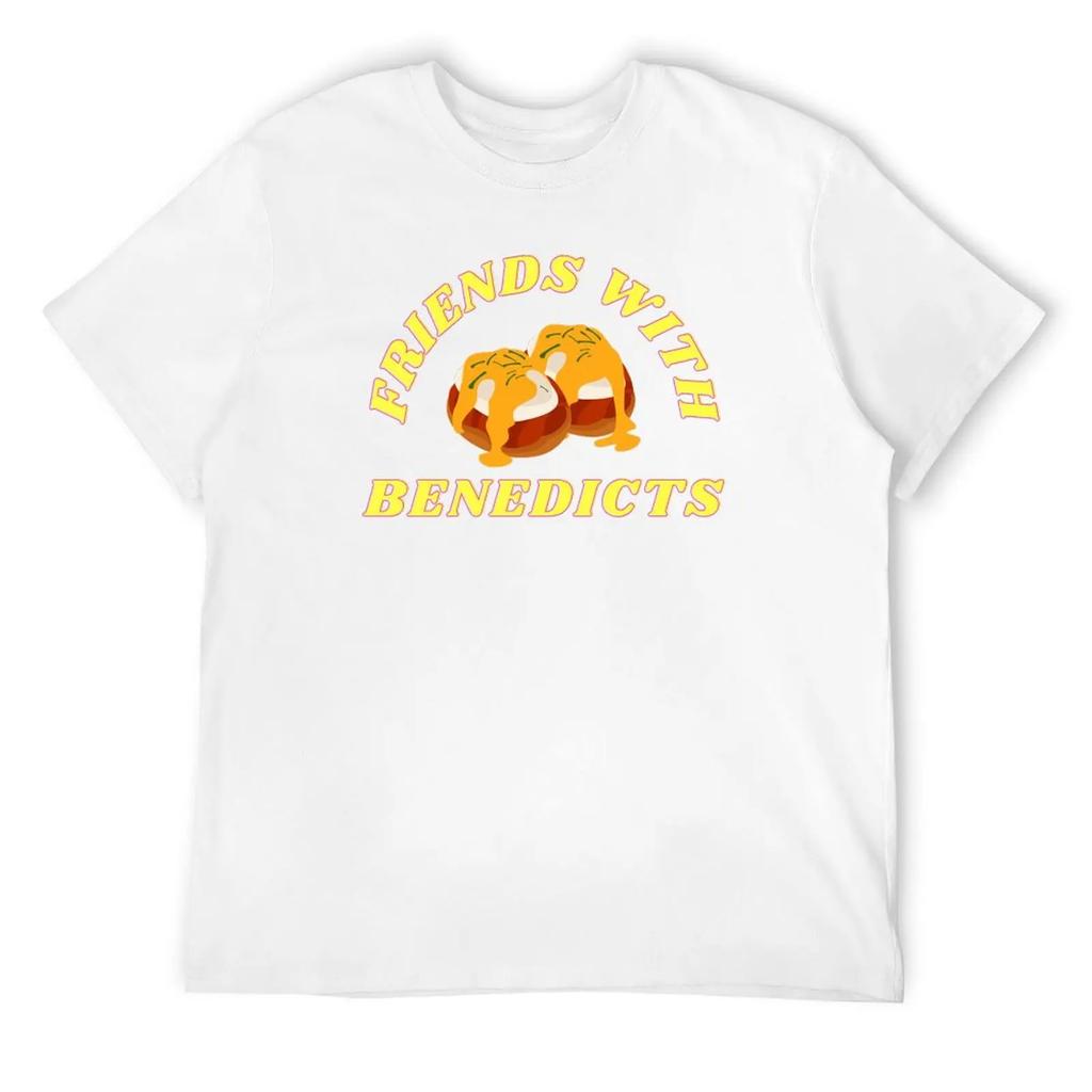 Womens Mens Friends With Benedicts Funny Eggs Benedict T-Shirt Oversized Customs Black T-Shirts For Men