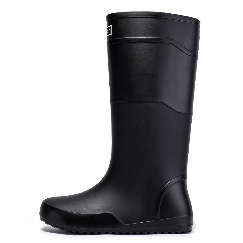 

Extra high tube flat-bottomed rain shoes men s water shoes closing mouth plus fixed cotton lint long tube rain boots size waterproof glue shoes winter 39