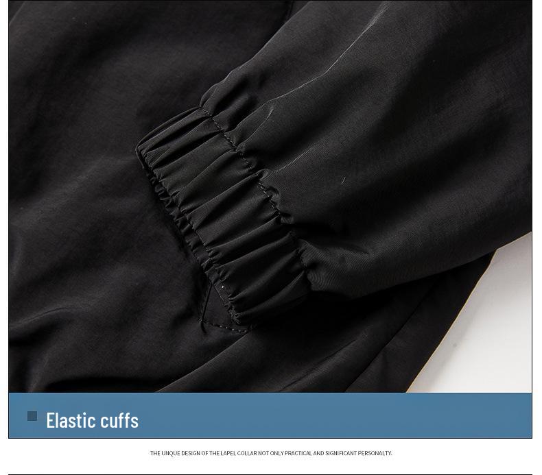 Coupe-vent à blocs de couleurs et col montant pour homme – Veste respirante pour sports de plein air au printemps et en automne