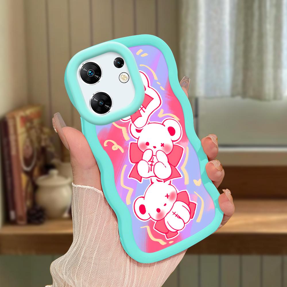 Big Wave Edge Weiches Silikonmaterial Macaron-Telefongehäuse Stoßfestes Schutzgummigehäuse für OPPO Reno Realme Infinix Tecno