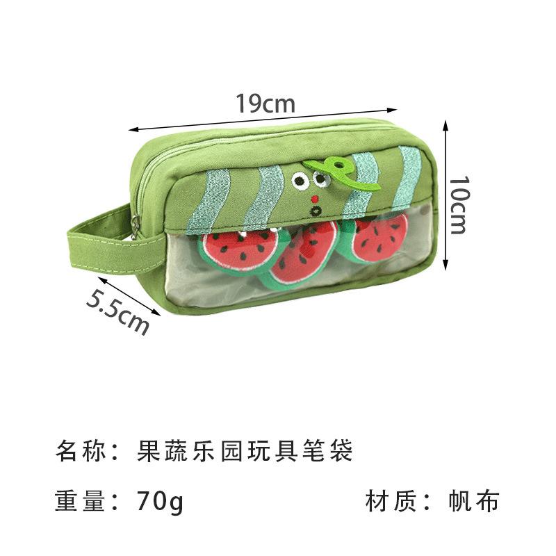 

Portable Transparent Makeup Bag Women Cosmetic Bag Travel Wash Bag Large Capacity Students pencil Case Cute Stationery Pouch зелёный