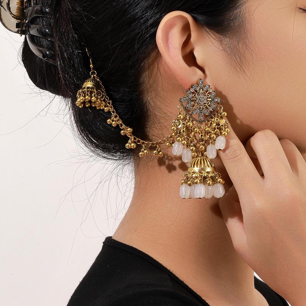 Bohemian Tassel Birdcage Bell Earrings - Retro Fashion with Ethnic Flair