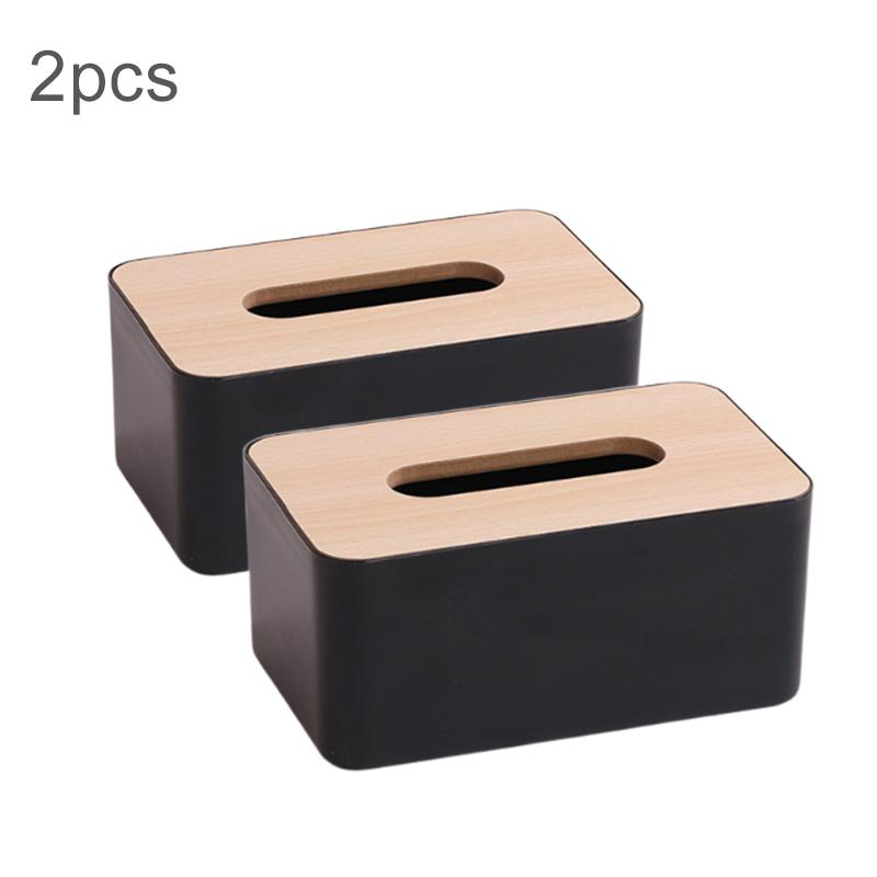 1/2 Stück Haushaltstaschentuchbox Kunststoff mit Deckel Quadratischer Serviettenhalter Behälter Feuchttücher Spender Etui Auto Organizer TMZ
