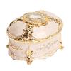 Vintage Jewelry Box Oval Trinket Metal Decorative Rings Necklace Organizer Box for Women Girls