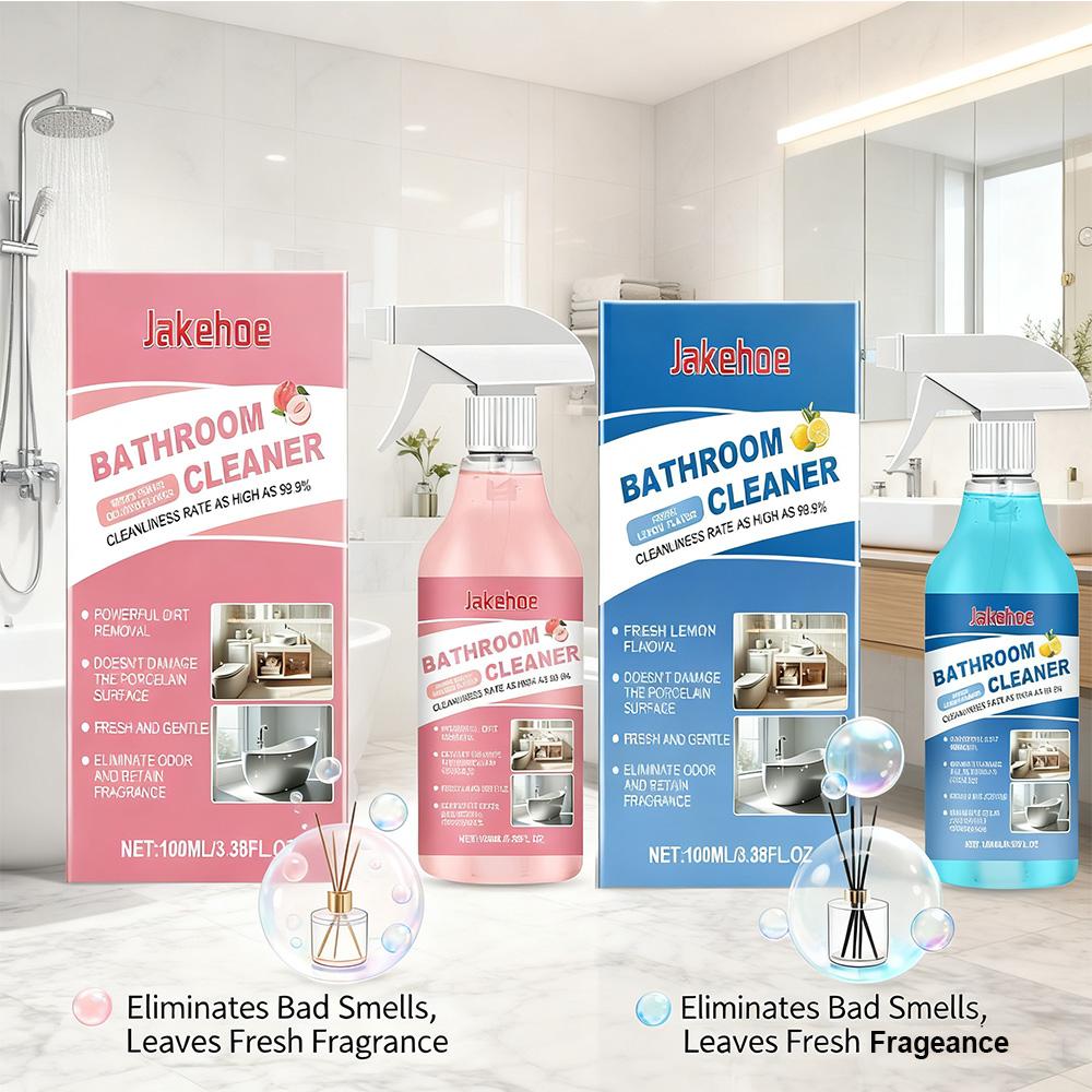 Spray Anticalcare per Bagno 100ml Rimuovi Macchie d'Acqua Pulizia Calcare Vetri Doccia Eliminatore Odori WC Liquido Anticalcare per Vasca da Bagno