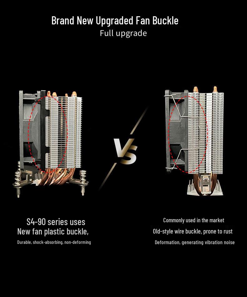 Black Fin Pure Copper CPU Cooler with 4 Heatpipes for 2011, 115X, and 1700 Platforms - Silent Desktop Fan