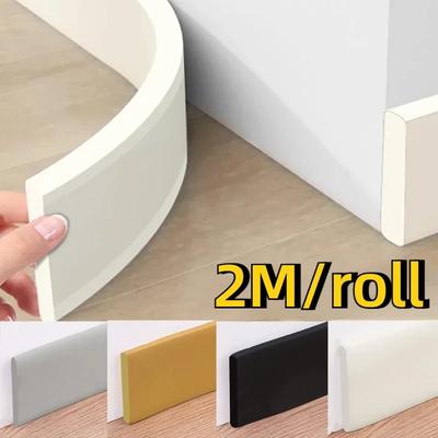 Self Adhesive Skirting Line 3D Wall Sticker Thickened Anti-collision Decoration Strips Bedroom Living Room Corner Line Sticker