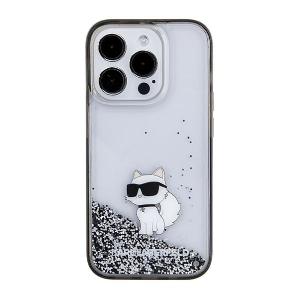 Custodia per iPhone 15 Pro Max Karl Lagerfeld Glitter Liquido Trasparente