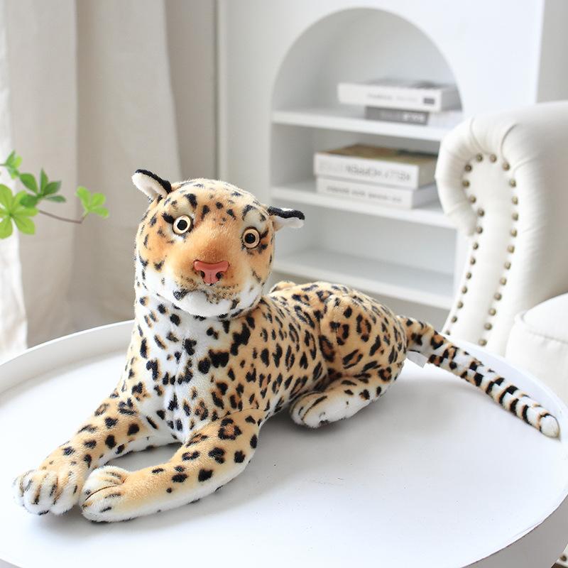 Cartoon Simulation Tiger Leopard Doll Plush Toy Black Panther Spotted Dog Collie Doll Children'S Doll