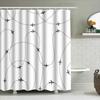 Travel-Themed Shower Curtain Featuring Black Airplanes On A White Background Perfect For Any Bathroom Decor Style!