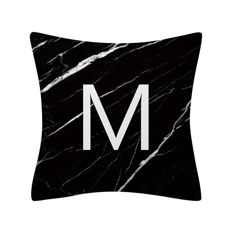 Buchstabe Marmor Textur Druck Kissenbezug Nordisch Schlicht Zimmer Heimdekoration Büro Sitz Wohnzimmer Sofa Kissenbezug