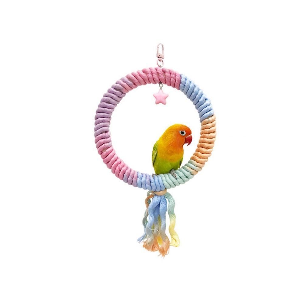 Flexible Parrot Standing Woven Rope Sturdy Bird Cotton Rope Swing Bird Bite Toy  Paw Grinding