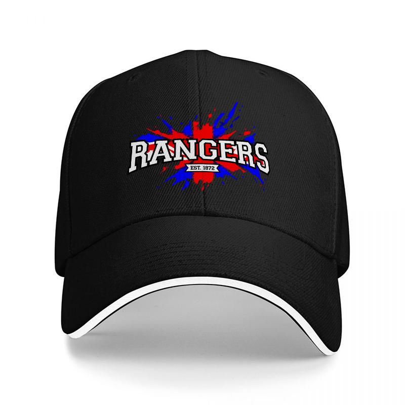 Rangers Baseball Cap Men Women Adjustable Dad Hat Classic Logo Cotton Sports Outdoor Sun Hat Low Profile Unstructured Black