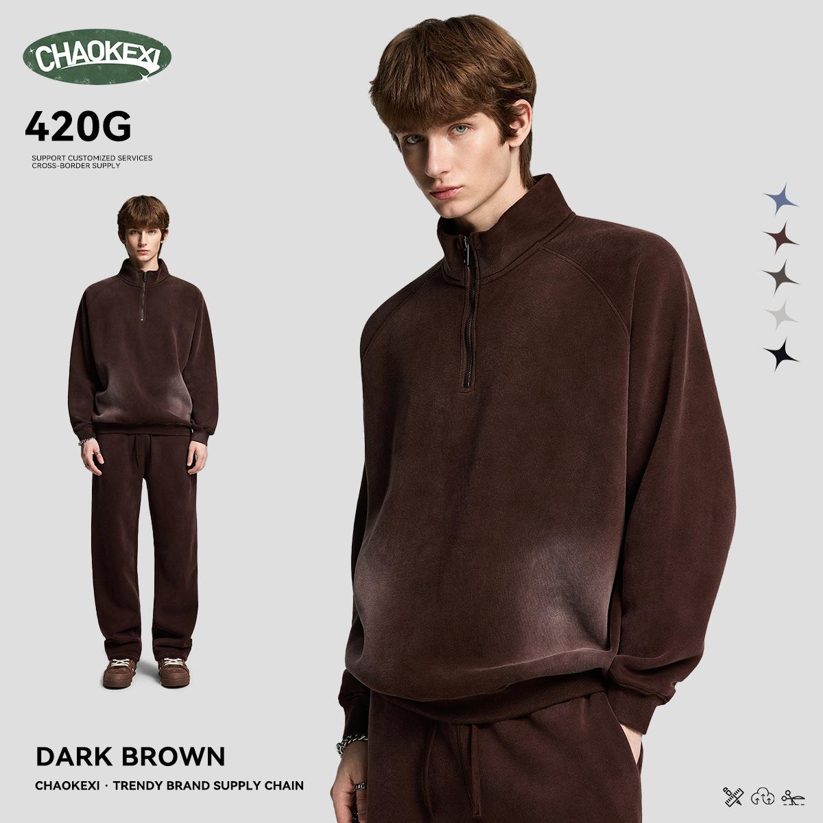 Direct supply autumn new heavy weight 420g retro  Hoodie OEM S