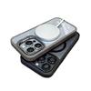 Applicable to iPhone16PRO mobile phone case, magnetic lens holder, acrylic transparent Apple 17/14 hard case, anti-drop.