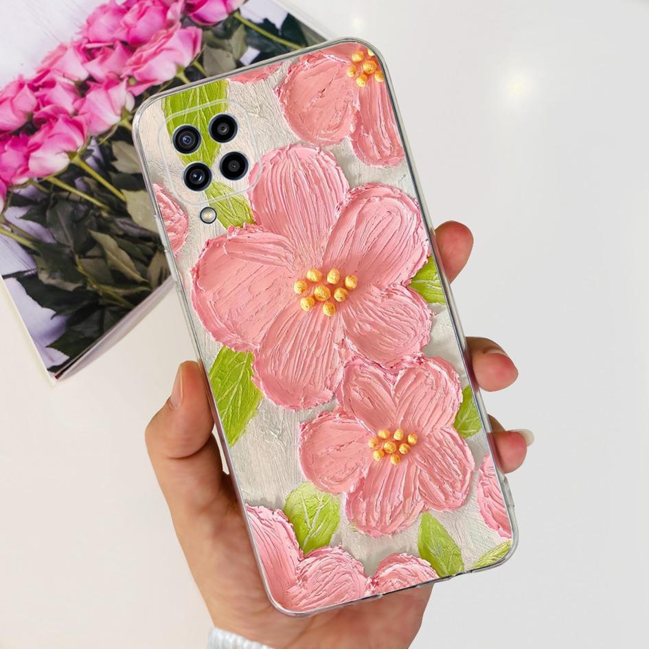 For Samsung M32 Case Galaxy M32 SM-M325F Cover Cute Fashion Flower Cartoon Soft Cases For Samsung M22 F22 M52 5G SM-M526B Bumper
