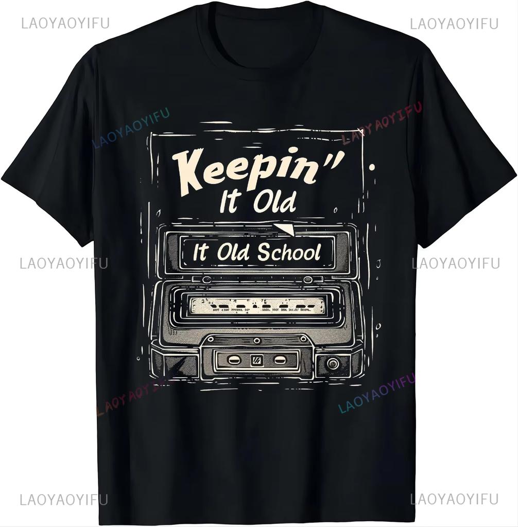 Old School Hip Hop 80s 90s Vintage Mixtape Cassette Shortsleev Unique Tape TShirt Y2k Top Shirts for Smooth Streetwear Tshirt