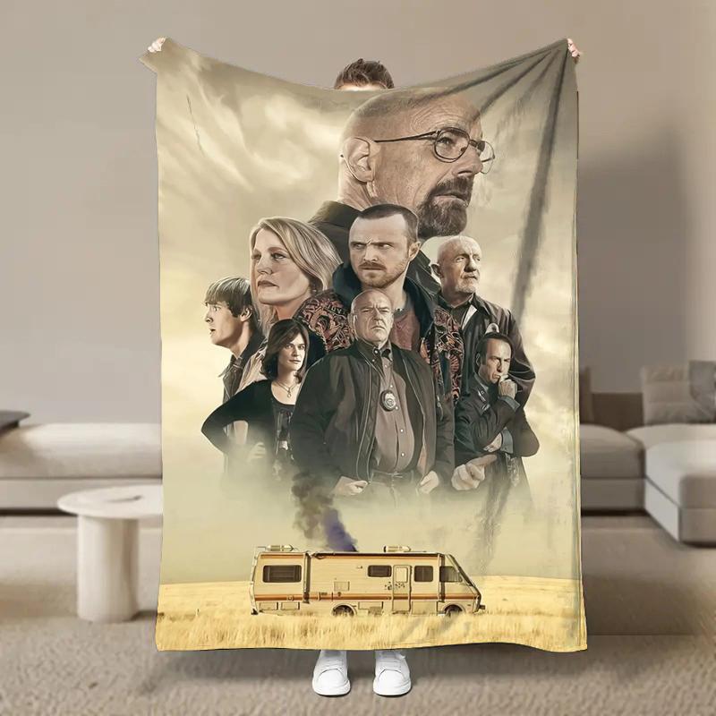 8 Size Breaking-Bad TV Show Series Flannel Blanket Home Sofa Lunch Break Blankets Children Student Blankets Nap Cover Kid Gift