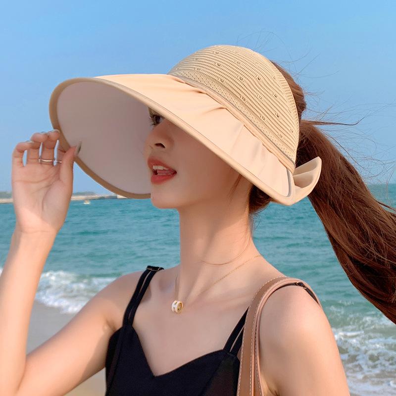 8530 Summer Outdoor Sunscreen Hat Children's Fashion Versatile Shell Empty Top Hat Seaside Beach Big Brim Sun Hat